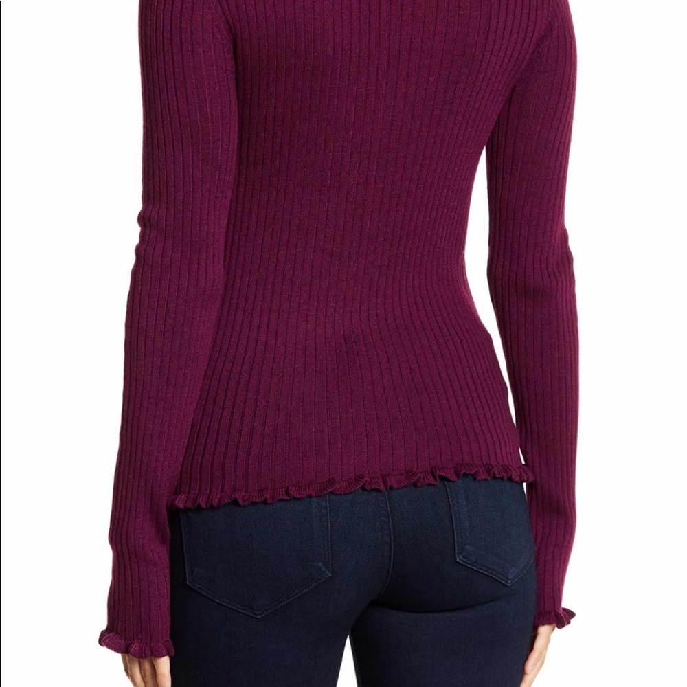 John + Jenn Line Ruffle Trim Ribbed Knit Sweater - Picture 2 of 5